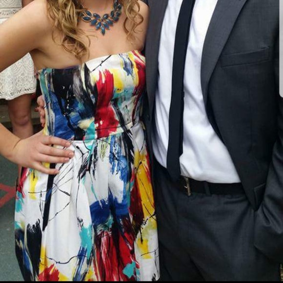 Necessary Objects Artsy Statement Strapless Dress - Picture 2 of 4